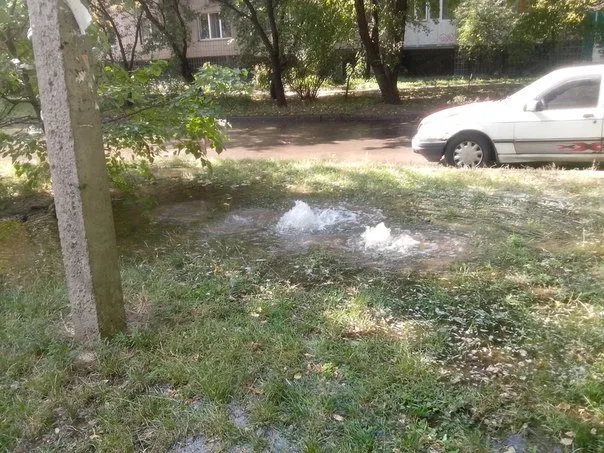 У Черкасах із-під землі біжить фонтаном вода — фото 1
